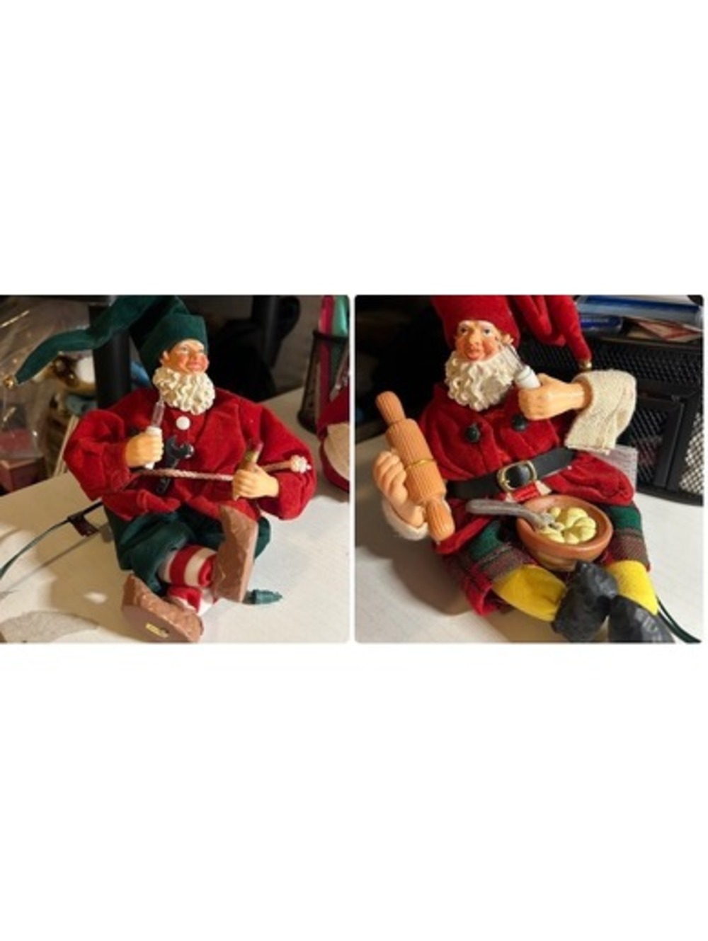Pair of vintage elves in motion